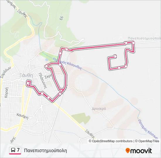 7 Bus Line Map