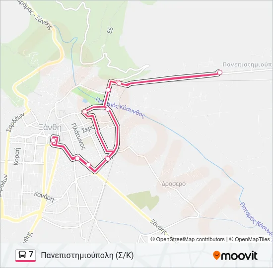 7 Bus Line Map