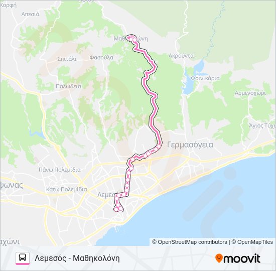 Χάρτης Γραμμής 51 λεωφορείο