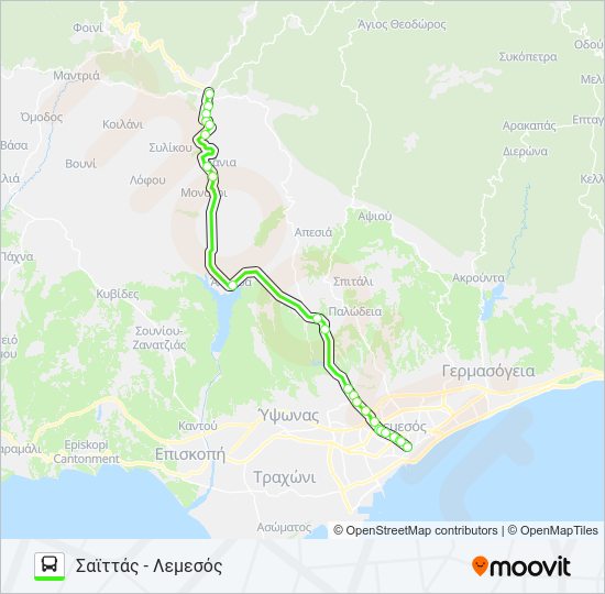 Χάρτης Γραμμής 61 λεωφορείο
