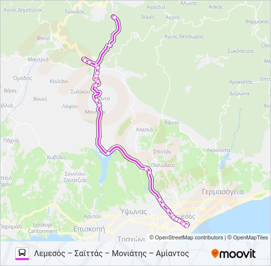 Χάρτης Γραμμής 63 λεωφορείο