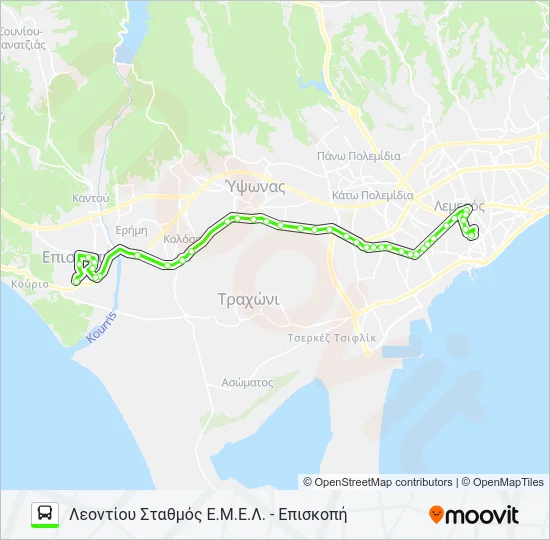 16Β Bus Line Map