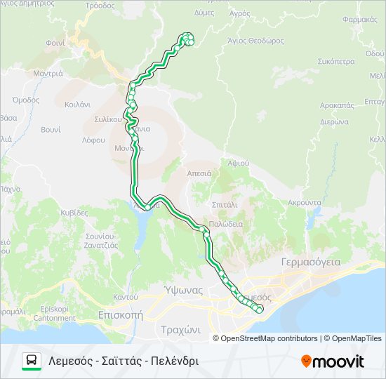 Χάρτης Γραμμής 60 λεωφορείο