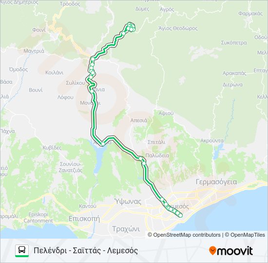Χάρτης Γραμμής 60 λεωφορείο