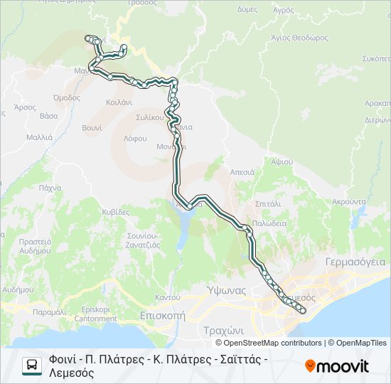 Χάρτης Γραμμής 62 λεωφορείο