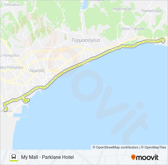 Χάρτης Γραμμής 30Ν λεωφορείο