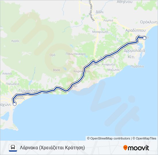 Χάρτης Γραμμής TEX λεωφορείο