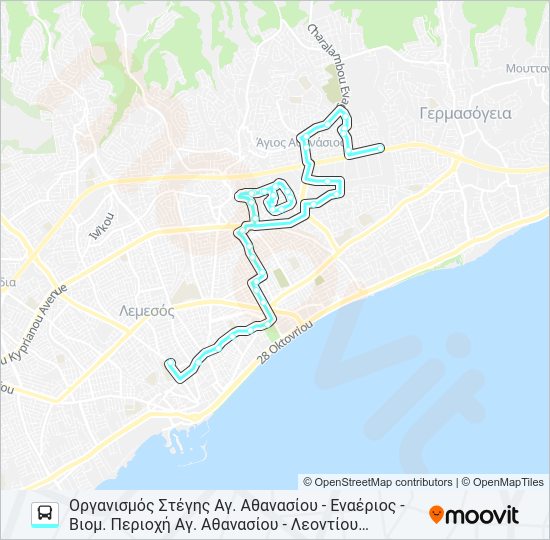 Χάρτης Γραμμής 11 λεωφορείο