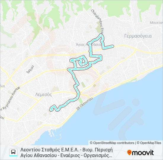 Χάρτης Γραμμής 11 λεωφορείο