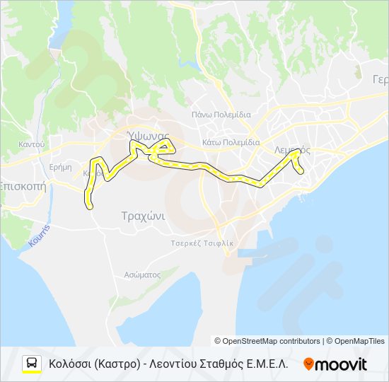 Χάρτης Γραμμής 17 λεωφορείο