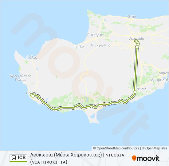 Χάρτης Γραμμής ICB λεωφορείο