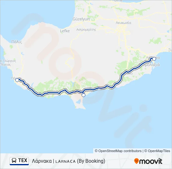 TEX Bus Line Map
