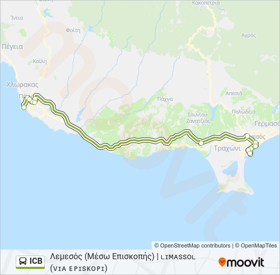 Χάρτης Γραμμής ICB λεωφορείο