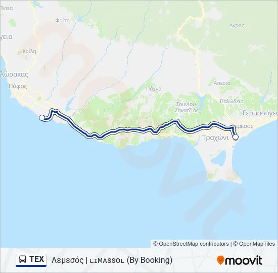 TEX Bus Line Map