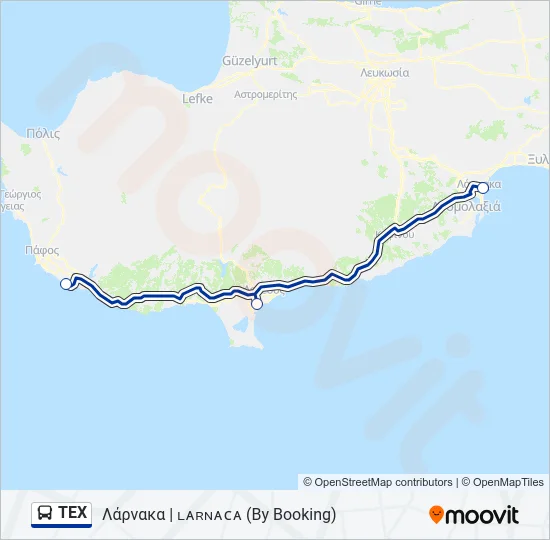TEX Bus Line Map