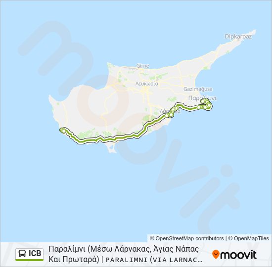 Χάρτης Γραμμής ICB λεωφορείο