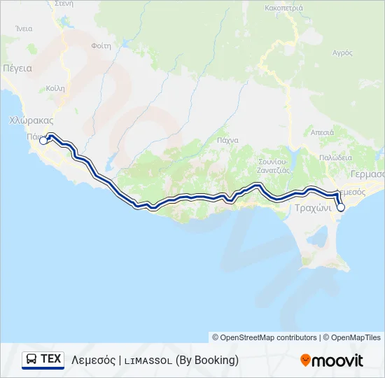 TEX Bus Line Map