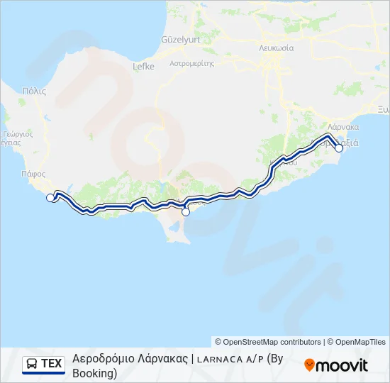 TEX Bus Line Map