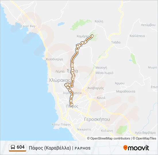 604 Bus Line Map