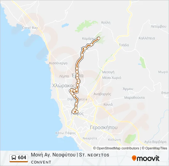 604 Bus Line Map