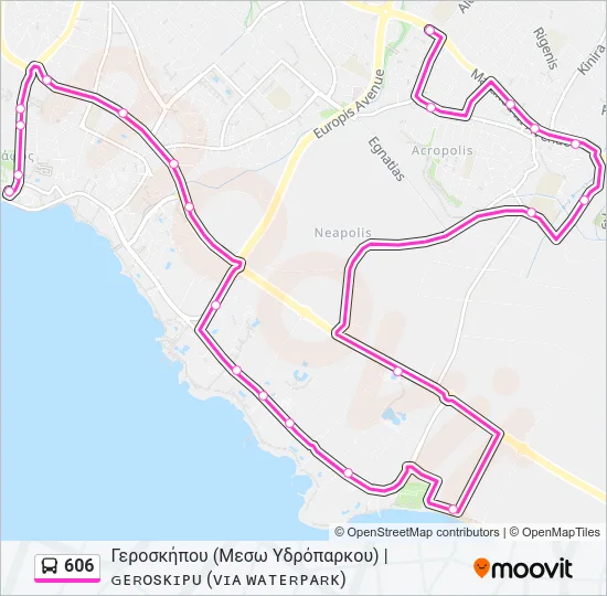 606 Bus Line Map