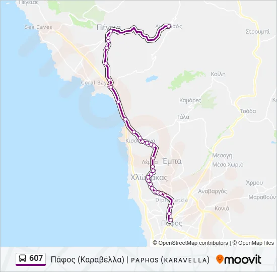 607 Bus Line Map