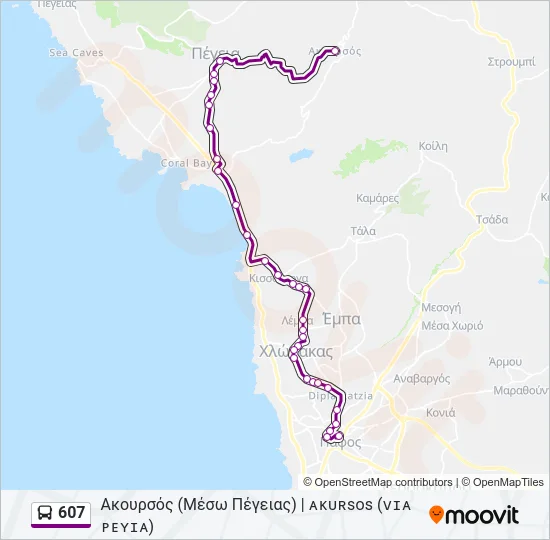 607 Bus Line Map