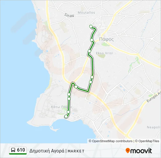 610 Bus Line Map