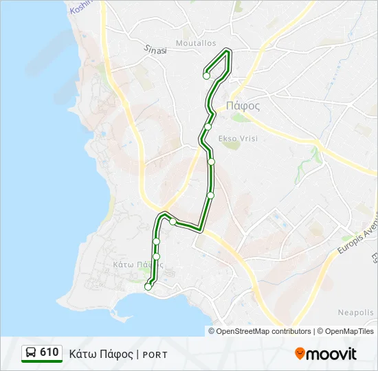 610 Bus Line Map