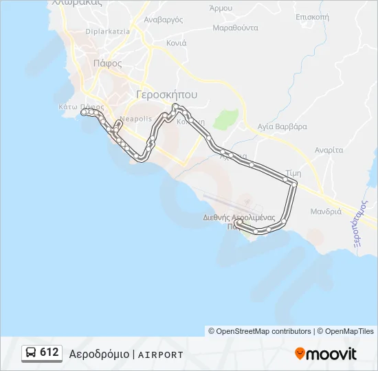 612 Bus Line Map
