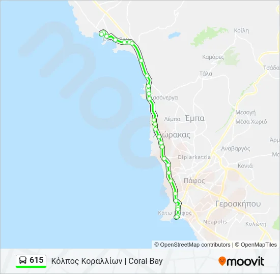 615 Bus Line Map