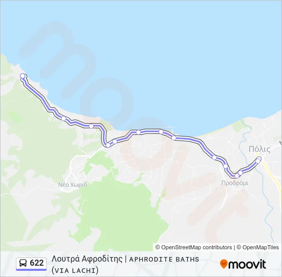 622 Bus Line Map