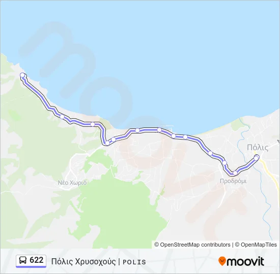 622 Bus Line Map