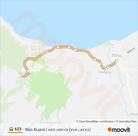 623 Bus Line Map