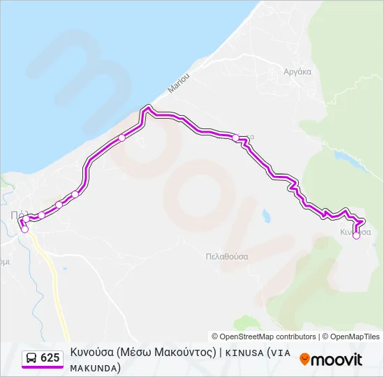625 Bus Line Map