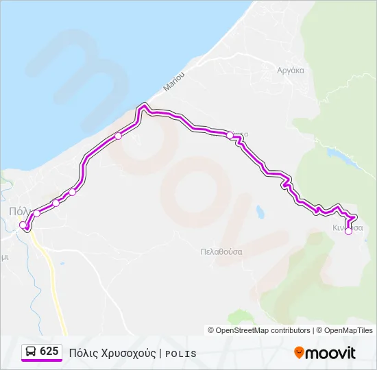 625 Bus Line Map