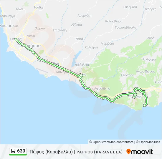 630 Bus Line Map