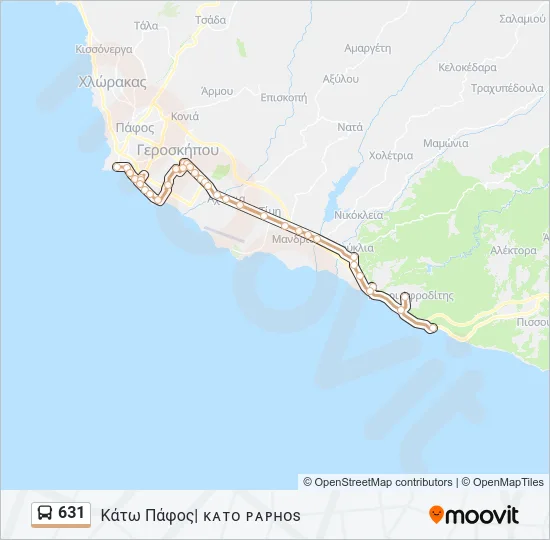 631 Bus Line Map