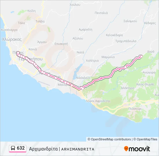 632 Bus Line Map