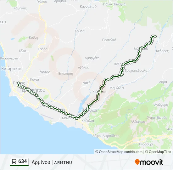 634 Bus Line Map