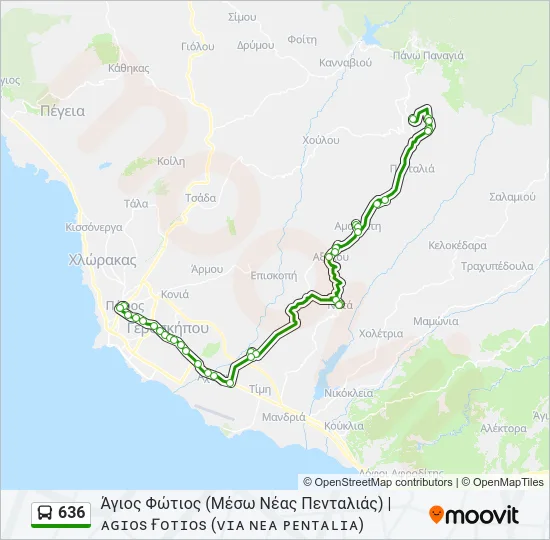 636 Bus Line Map