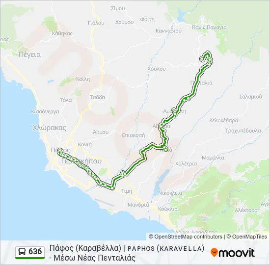 636 Bus Line Map