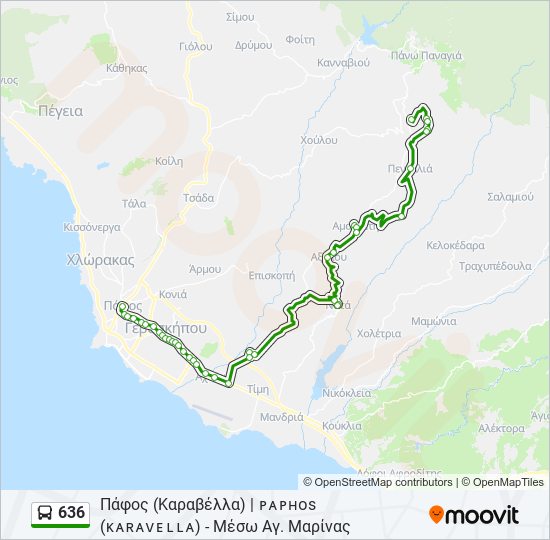 636 bus Line Map