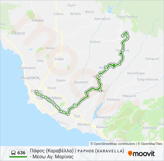 636 Bus Line Map