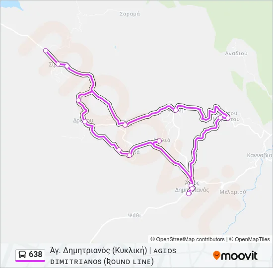 638 Bus Line Map