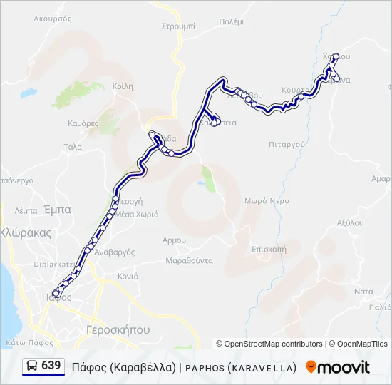 639 Bus Line Map