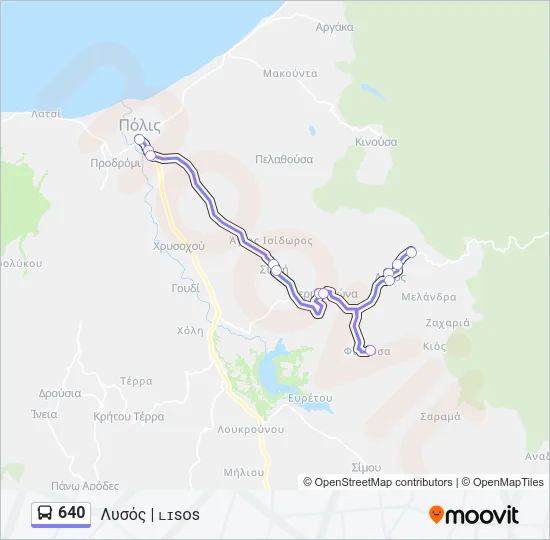 640 Bus Line Map