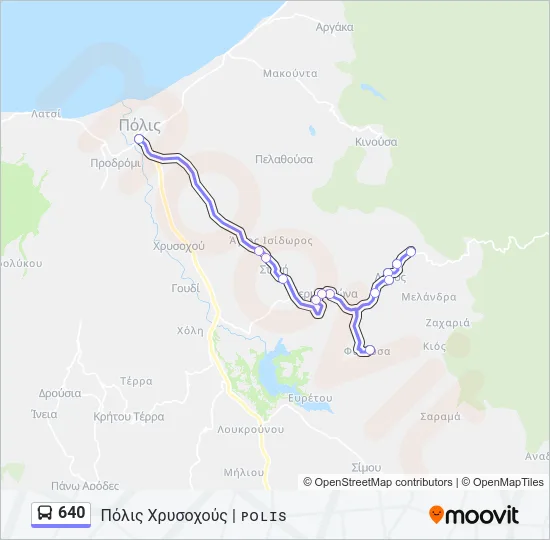 640 Bus Line Map