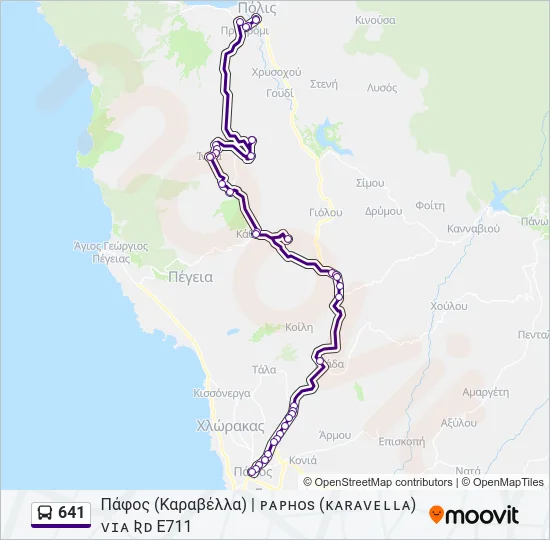 641 Bus Line Map