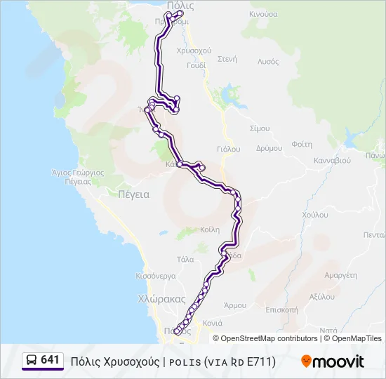 641 Bus Line Map